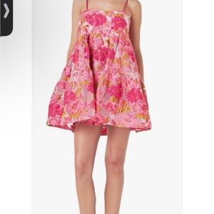 Endless Rose Organza Floral Mini Babydoll Dress